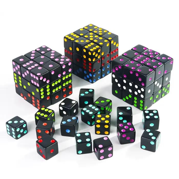 Dés d'angle carrés à 6 faces 16 mm D6 avec points standard pour jeux de société
