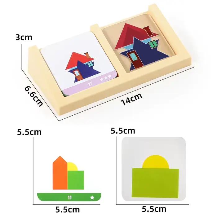 Jeu de logique sur la conception de maisons, jouets Montessori, formes géométriques créatives, imagination spatiale, réflexion intellectuelle, jeux de puzzle, jouet pour enfants