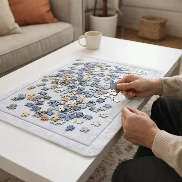 Planche à puzzle en feutre de 2000 pièces, grande, antidérapante, pliable, résistante à l'humidité, inclinée, pour l'organisation des puzzles