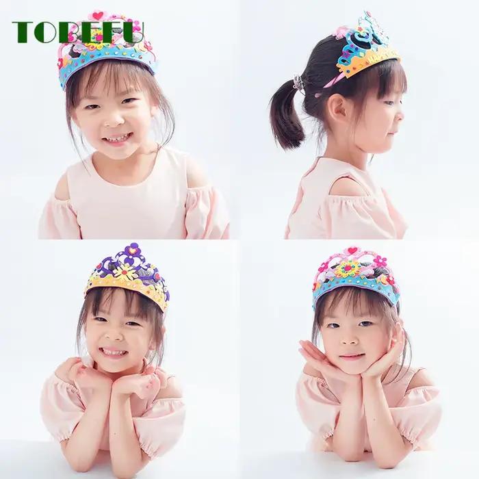 Bricolage artisanat jouet couronne papier créatif paillettes fleurs étoiles modèles jouets pour enfants