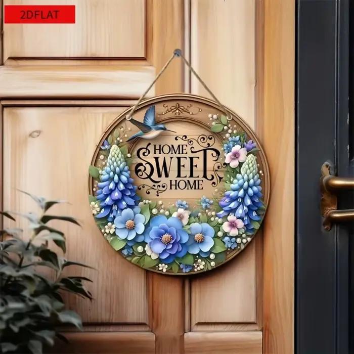 La maison vintage est une douce panneau circulaire en bois suspendu
