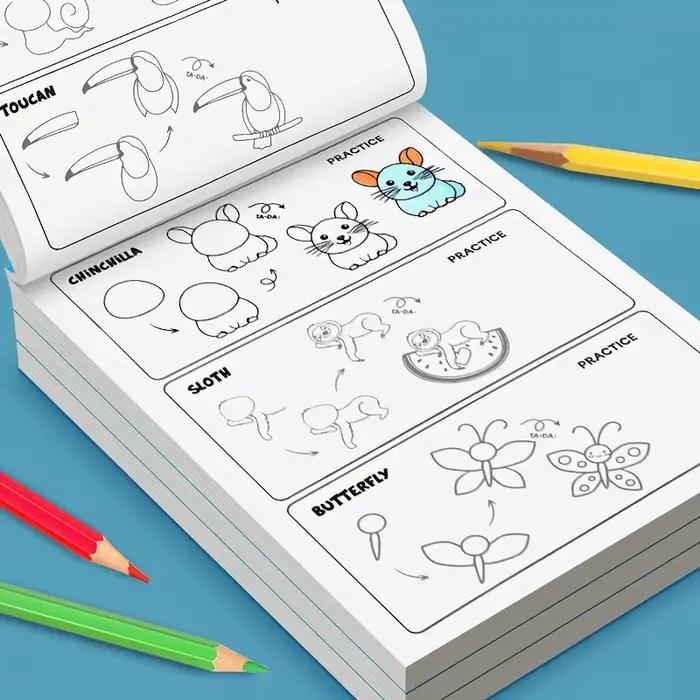 1 livre avec 32 pages sur la façon de dessiner étape par étape