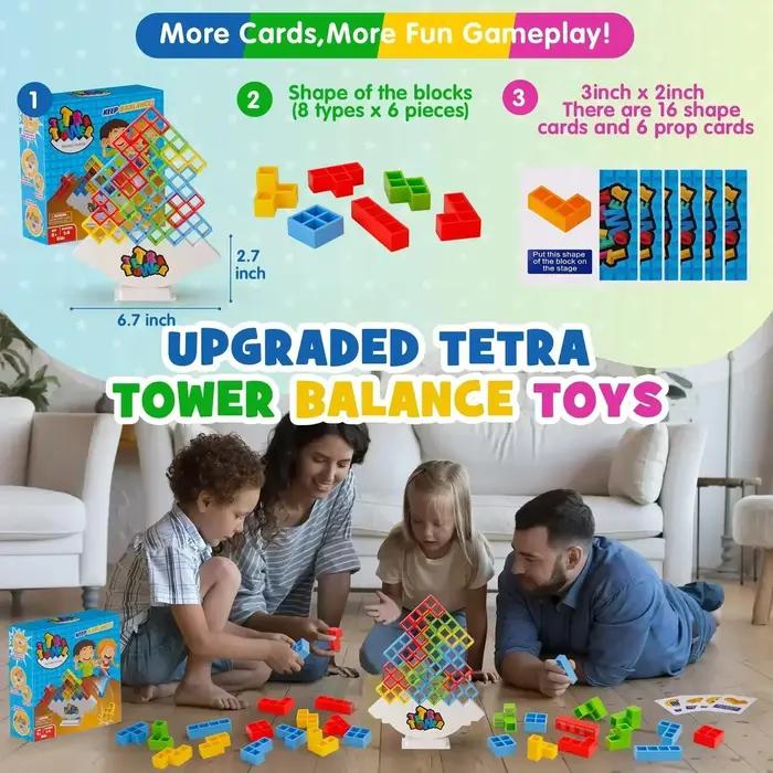 Puzzles Tetra Tower Fun Balance empilable jeu de société de construction pour enfants adultes amis équipe dortoir jeu familial cadeaux de fête de nuit