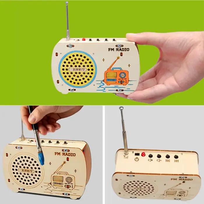 Kit Radio en Bois DIY Rétro FM – Jouet Éducatif STEM
