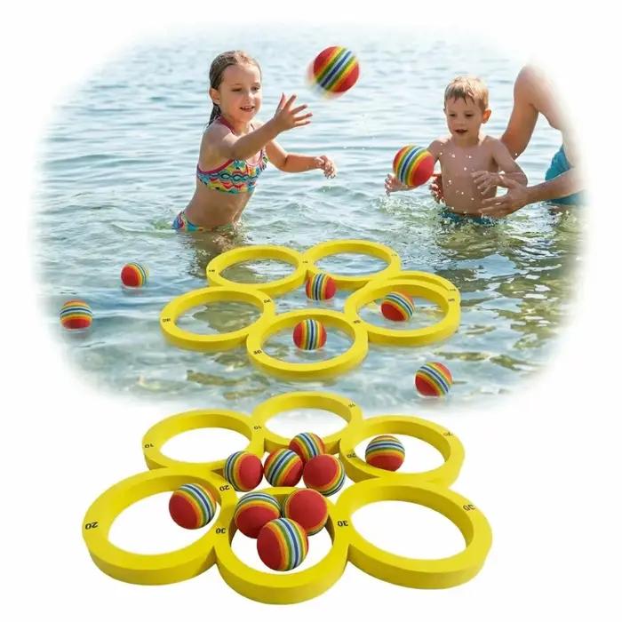 Jeu de lancer d'anneaux aquatiques en mousse EVA avec design de notation