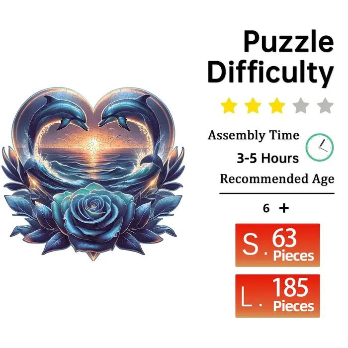 Puzzle en bois de dauphins
