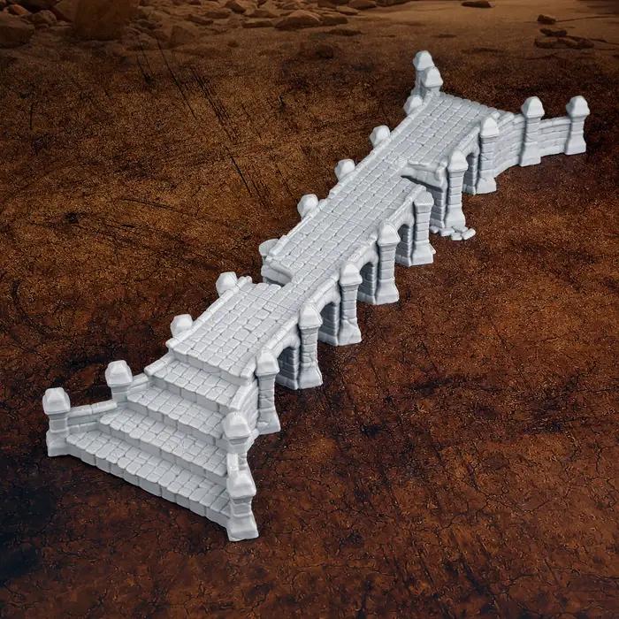 Ensemble de terrain miniature de viaduc détruit de 28 mm | Compléments de jeu de rôle sur le thème des paysages