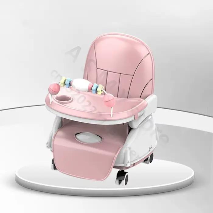 Chaise haute pliante pour bébé multifonctionnelle siège d'appoint réglable en hauteur pour nourrissons et jeunes enfants occasions spéciales et quotidienne