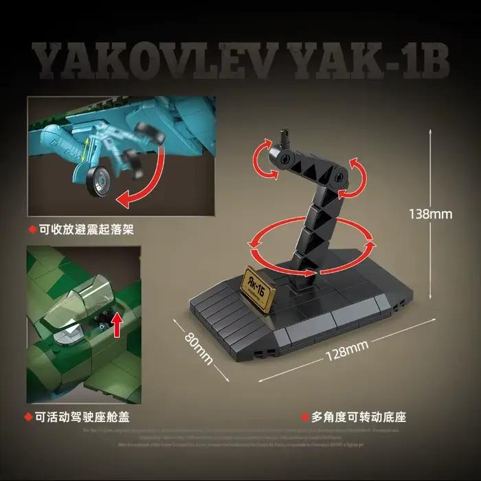 Avion de chasse Yak-1B, blocs de construction, modèles de briques, jouet, série de modèles DIY, jouets de construction éducatifs, cadeaux de Noël