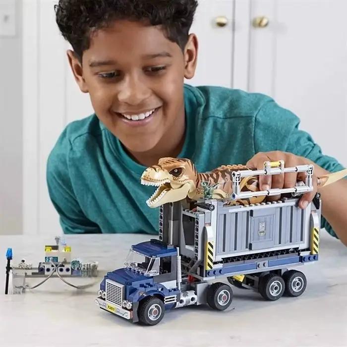 Série dinosaure jouet tyrannosaure transporteur 75933 blocs de construction assemblés garçon