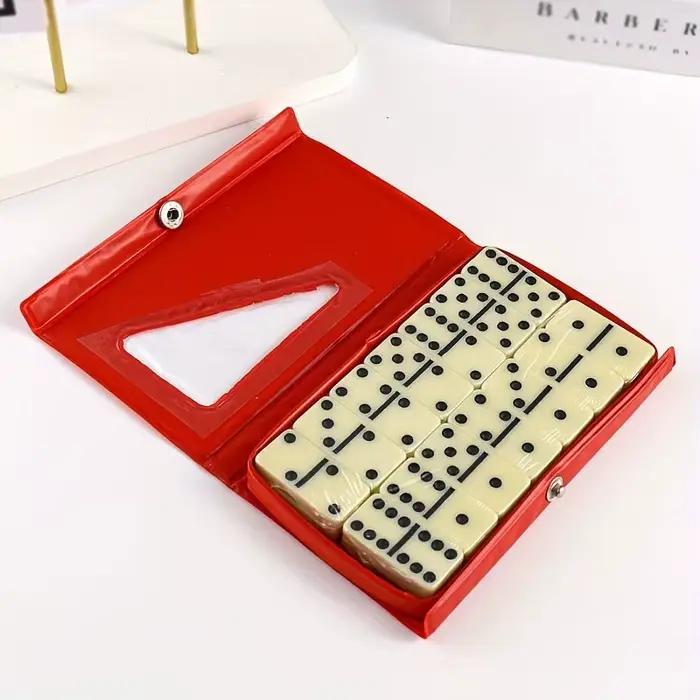Jeu de dominos double six rouge noir puzzle pour enfants loisirs voyage amusant jeu de table cadeau occaions spéciales