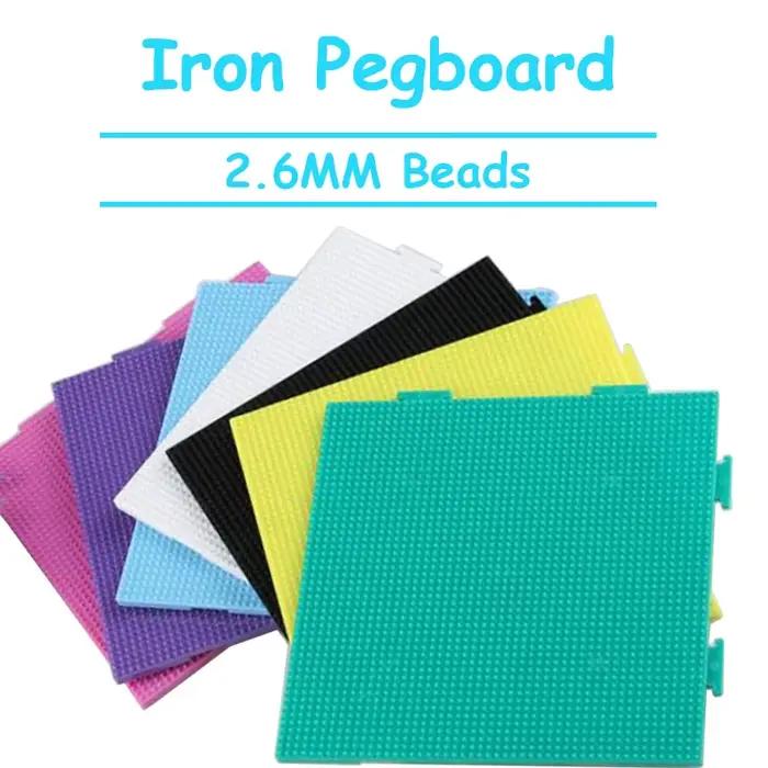 Yant Jouet 2.6mm Hama perles coloré panneau perforé blanc noir rose vert bleu modèle conseil circulaire carré bricolage Figure matériel