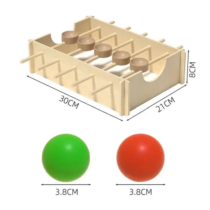 Jeu de course sur marbre rotatif en bois-jouet interactif d'équilibre et de coordination développe le raisonnement spatial et la motricité fine