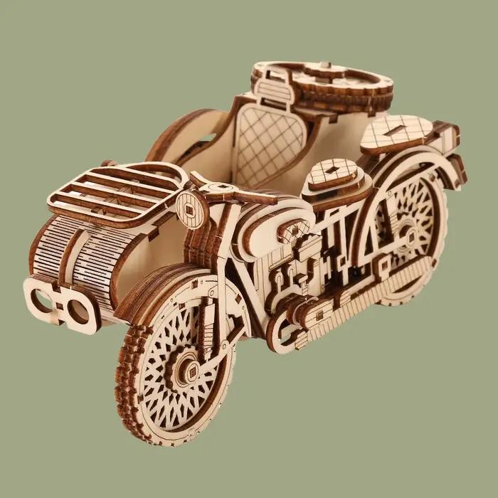 Tricycle rétro bricolage modèle de voiture Puzzle en bois 3D