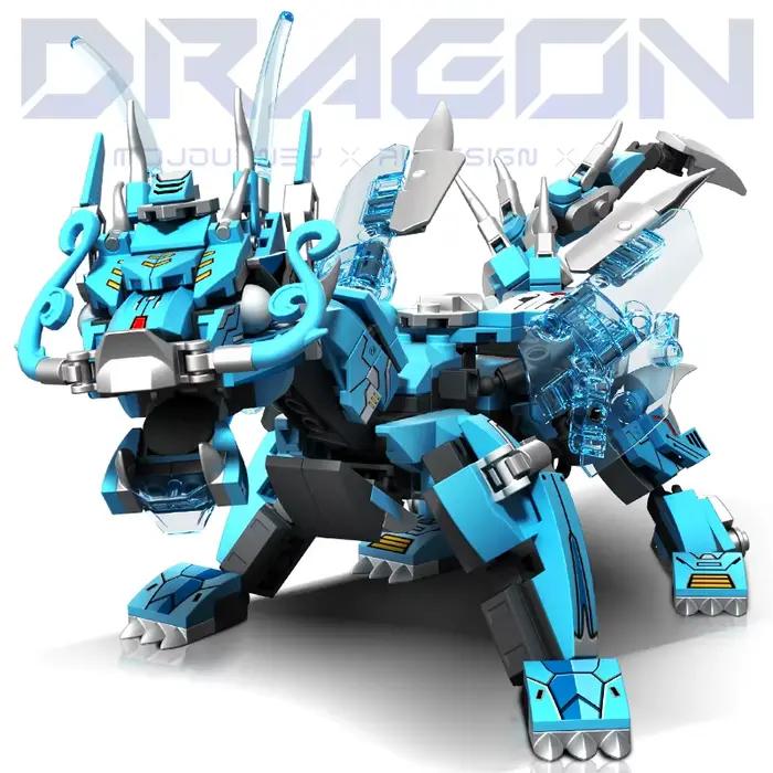 Blocs de construction Mecha Dragon Azure 2 en 1