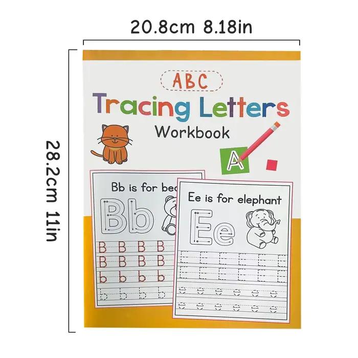 Cartes de traçage A-Z, cahier d'exercices d'écriture et de coloriage majuscules et minuscules
