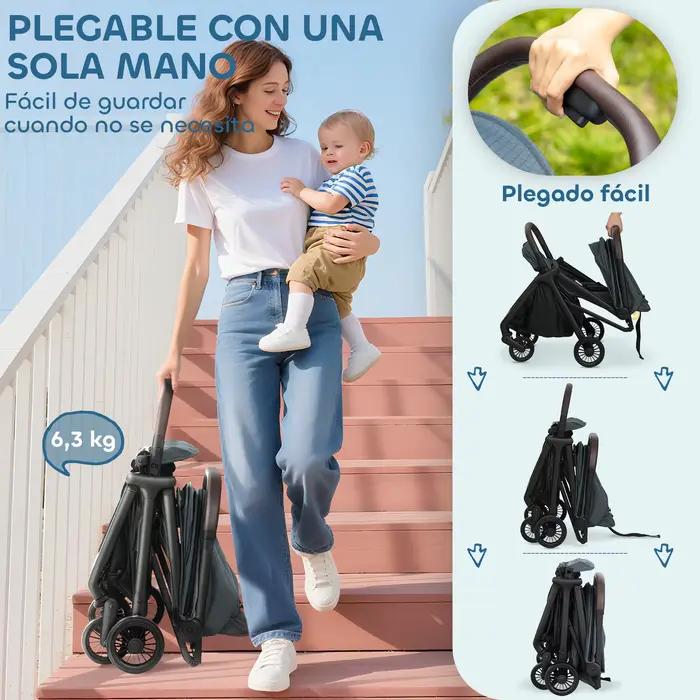 Poussette pliable Pawhut avec dossier inclinable