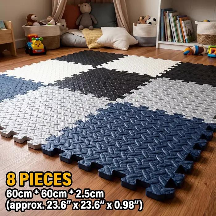 Tapis de jeu pour bébé 8 pièces 60x60cm