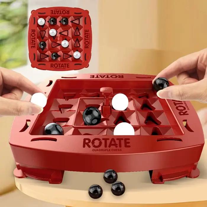 Jeu de piste d'échecs logique, jouet éducatif, jeu d'échecs sur piste, jeu quatre en une rangée, ensemble de jeu de société Puzzle amusant pour 2 joueurs