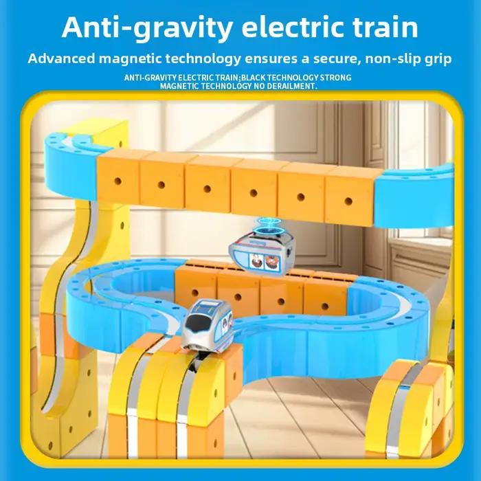 Jouet de train magnétique pour enfants, blocs de construction éducatifs DIY, circuit magique, labyrinthe de gravité, cadeau de Noël et d'anniversaire