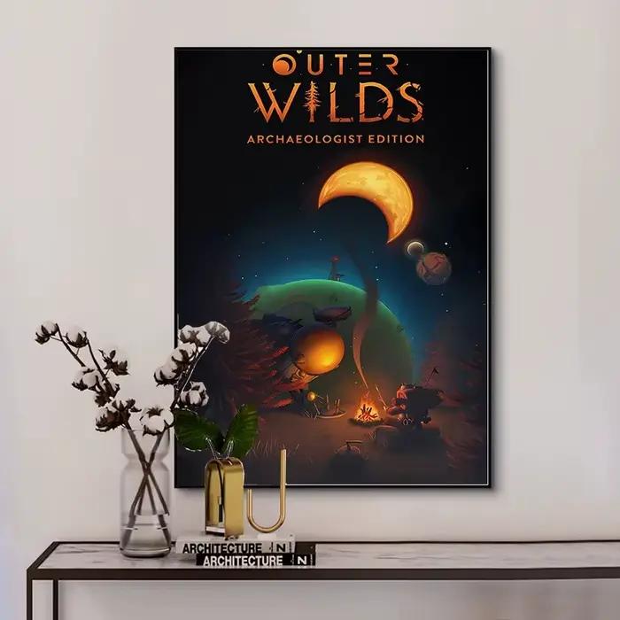 Affiche de jeux d'aventure Outer Wilds, impression sur toile, art mural, décor de salle de jeu, impression de haute qualité, cadeau unique de joueur pour chambre d'enfant