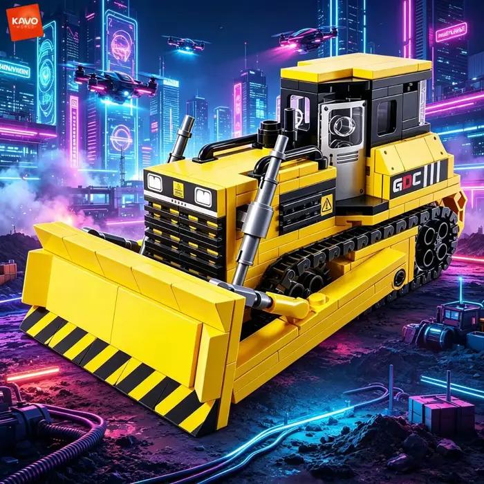 KAVOWORLD 408 pièces, bulldozer lourd, véhicule de construction urbaine, blocs de construction, briques d'assemblage DIY, jouets pour enfants, garçons