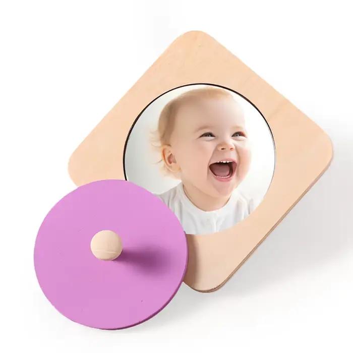 Kit de jeu Montessori Mirror Peekaboo Knob Puzzle Medium Spinning Drum Ball Toys