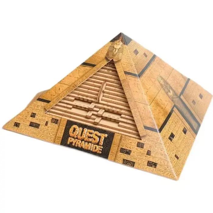 Boîte de Puzzle Pyramide en Bois Cadeaux Uniques Compartiment Caché Casse-Tête Défi IQ Jeux Métaux Occasions Spéciales