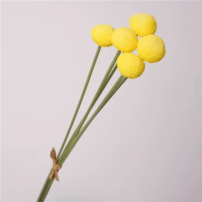 Bouquet de Simulation de boule d'or artificielle, 2 lots/55cm, matériaux floraux, décoration de mariage à domicile, plante, accessoires de photographie