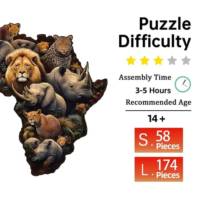 Puzzle en bois du monde Animal