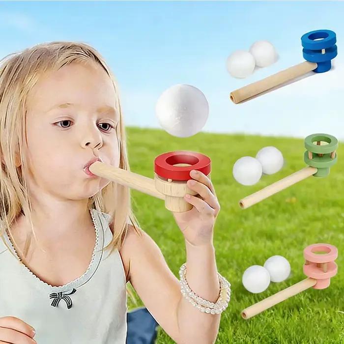Jeu éducatif intellectuel en bois avec souffleur de balle flottante