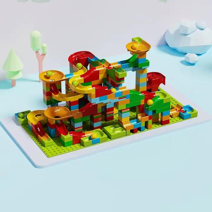 Blocs de Construction de course en marbre, 1000 pièces, ensemble en vrac, jouet éducatif STEM pour enfants, Kit de Construction de piste de course créatif pour l'apprentissage