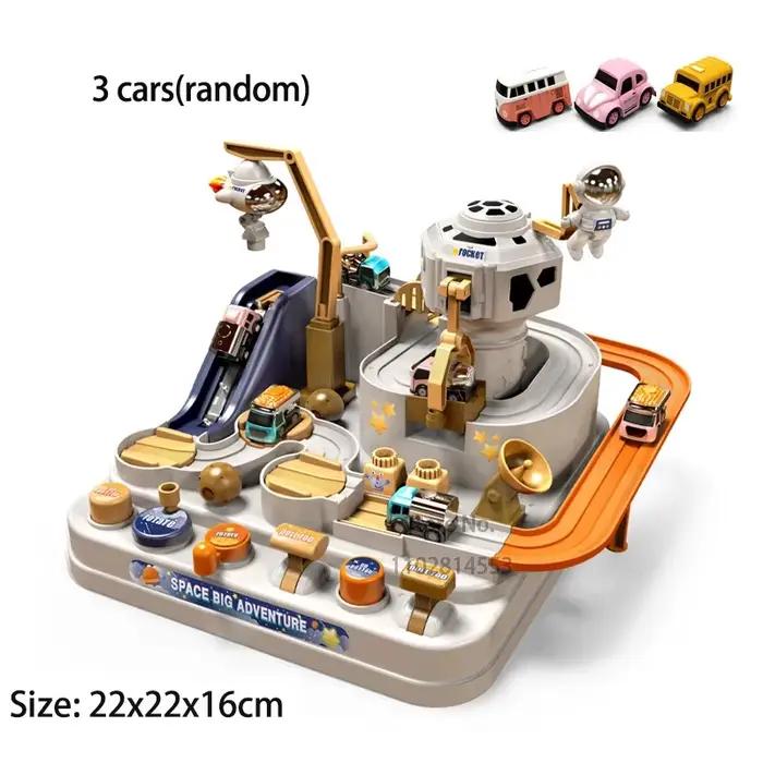 Jeu de pistes de voitures sur rail pour enfants construction de circuits éducatifs jouet mécanique pour garçons occasions spéciales cadeau d'anniv