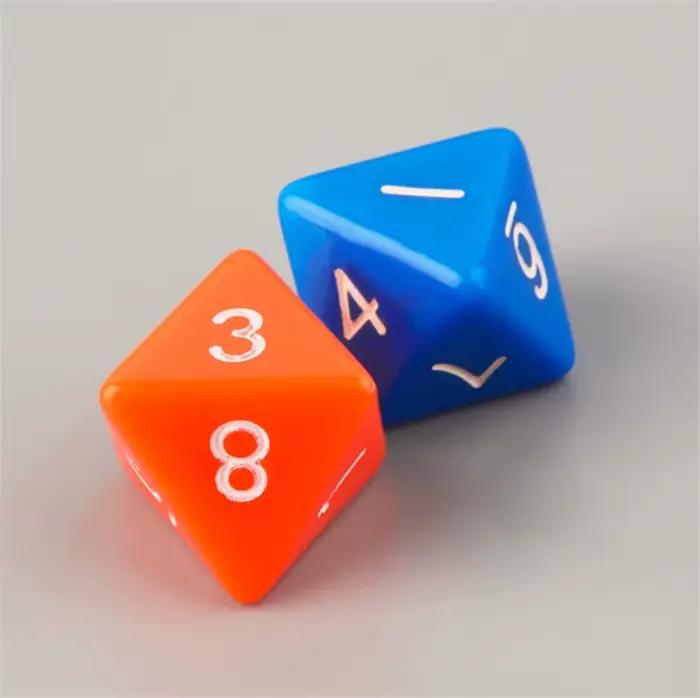 8 pièces 8 côtés D8 dés numériques 8