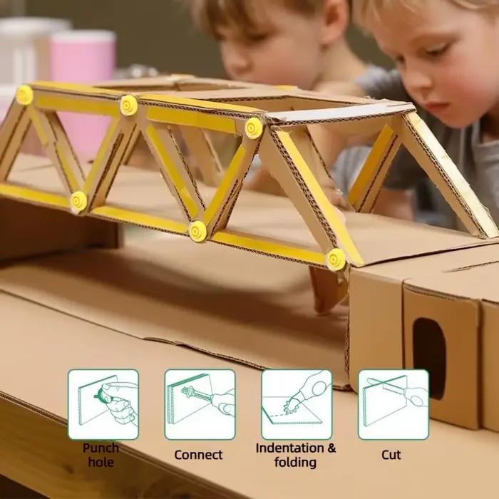 Outils en carton pour enfants avec coupe-carton et boîte