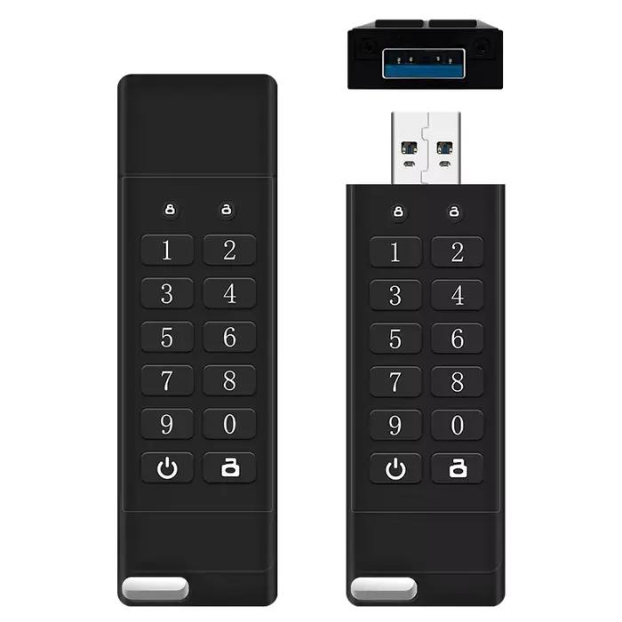 Clé USB cryptée Goldenfir 32 Go 64 Go 128 Go 256 Go avec verrouillage par clavier et code, disque USB sécurisé et confidentiel