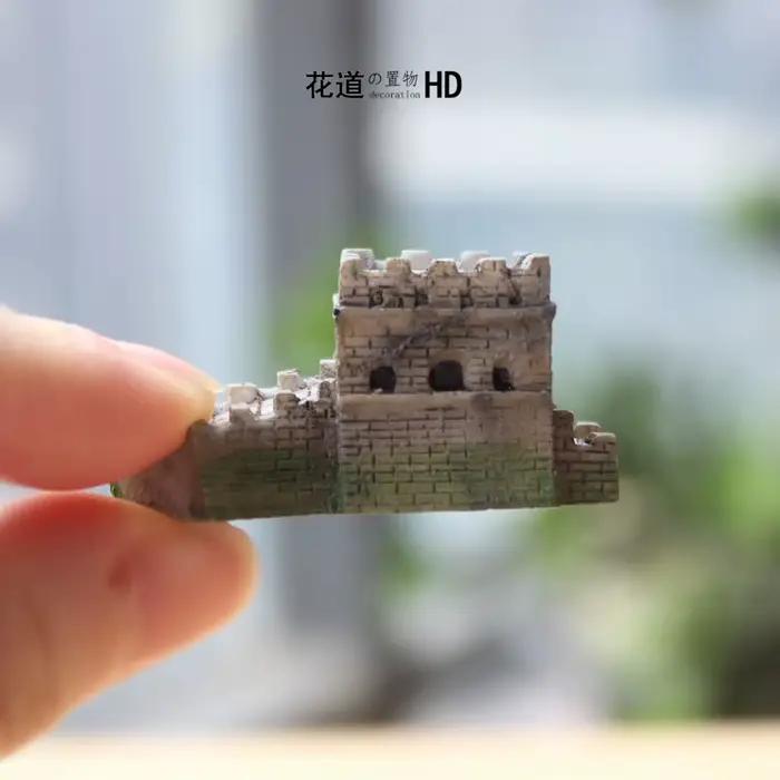 Paysage Miniature de la Grande Muraille de Chine Château Carré de Forteresse Ronde