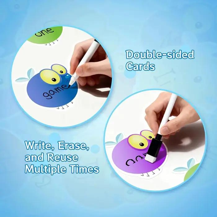 Jouets éducatifs Fly Swatter, cartes flash de mots fréquents en anglais pour les enfants d'âge préscolaire, jeux en classe et jeux parent-enfant