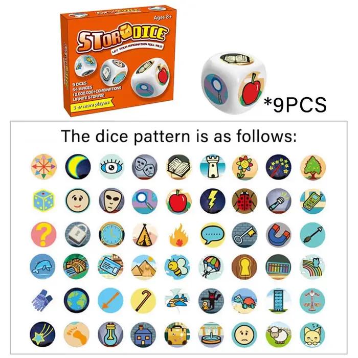 Jouets éducatifs de dés d'histoire Montessori