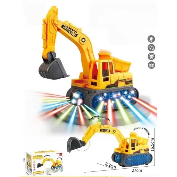 Jouet d'excavatrice électrique pour enfants, 1 pièce, avec sons et lumières interactifs pour les tout-petits