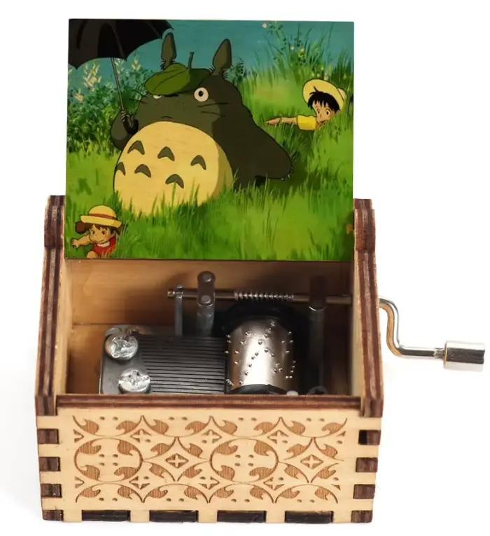 Boîte à musique Antique en bois sculpté à manivelle, boîte à musique Totoro, figurine, cadeau de noël et d'anniversaire, offre spéciale, 2026