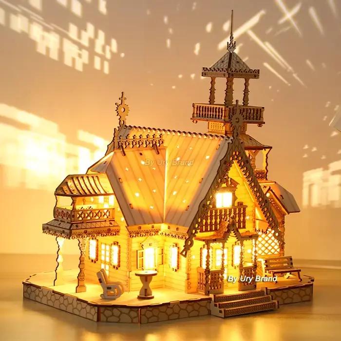Puzzle 3D en bois, maison de Villa