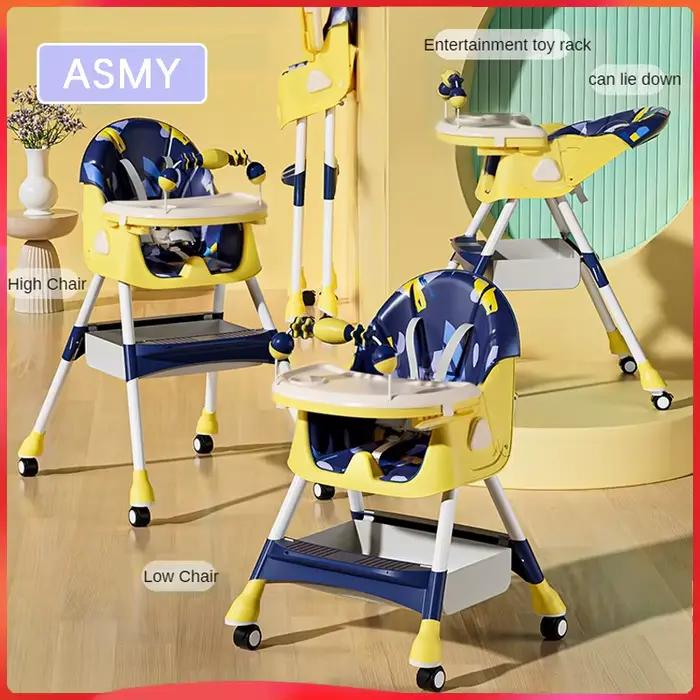 Table à manger et sièges d'appoint pliables pour enfants de 0 à 6 ans polyvalents et sécurisés pour les repas et les jeux