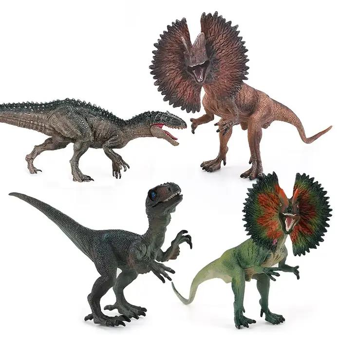 Figurines de dinosaures jurassiques t-rex Velociraptor Spinosaurus Dilophosaure, modèle Animal, Collection de figurines d'action, jouet pour enfant