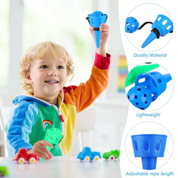 Ensemble de Lancer et Attraper une Balle pour Enfant, Jeu de Coupe, Coordination Œil et Main, Entraînement, Lanceur, Paniers, dehors d'Extérieur et d'Nik