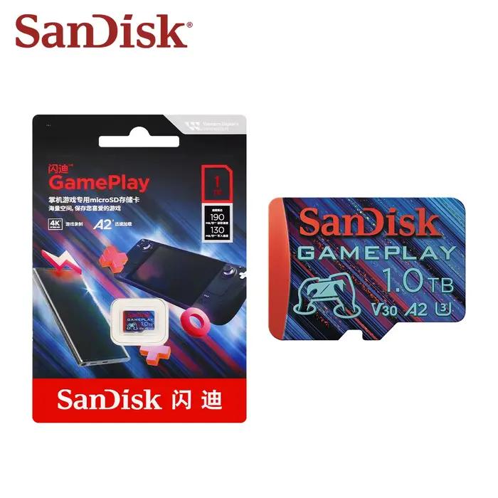 Carte microSD SanDisk GamePlay pour Switch, console de jeu ROG, A2 V30 U3 4K UHD, carte mémoire pour caméra d'action, drone, 128 Go, 256 Go, 512 Go, 1 To