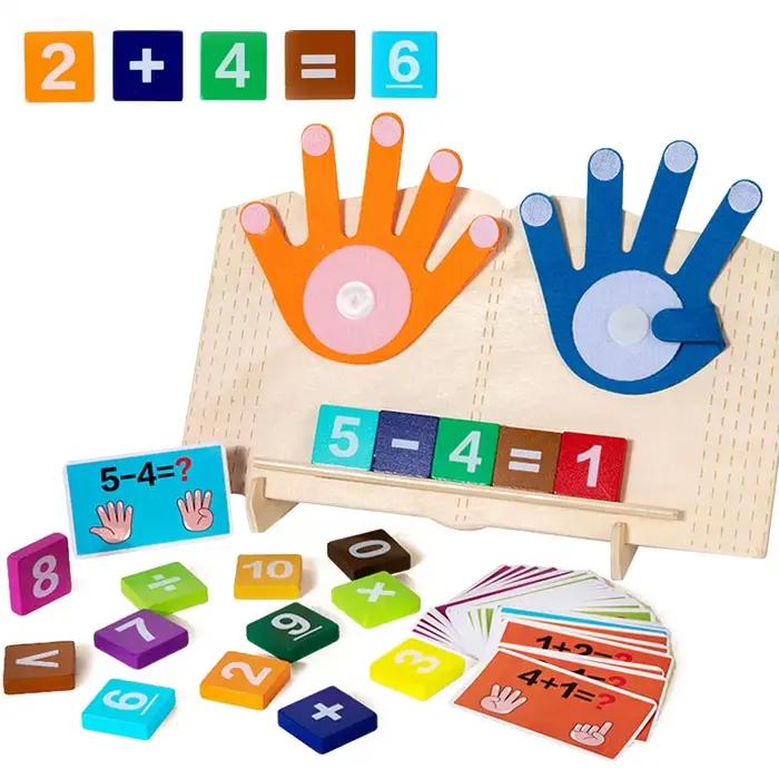 Jouets mathématiques Montessori en bois pour tout-petits, jouet arithmétique au doigt, comptage, éducation précoce, jeu d'apprentissage pour enfants, Intelligence