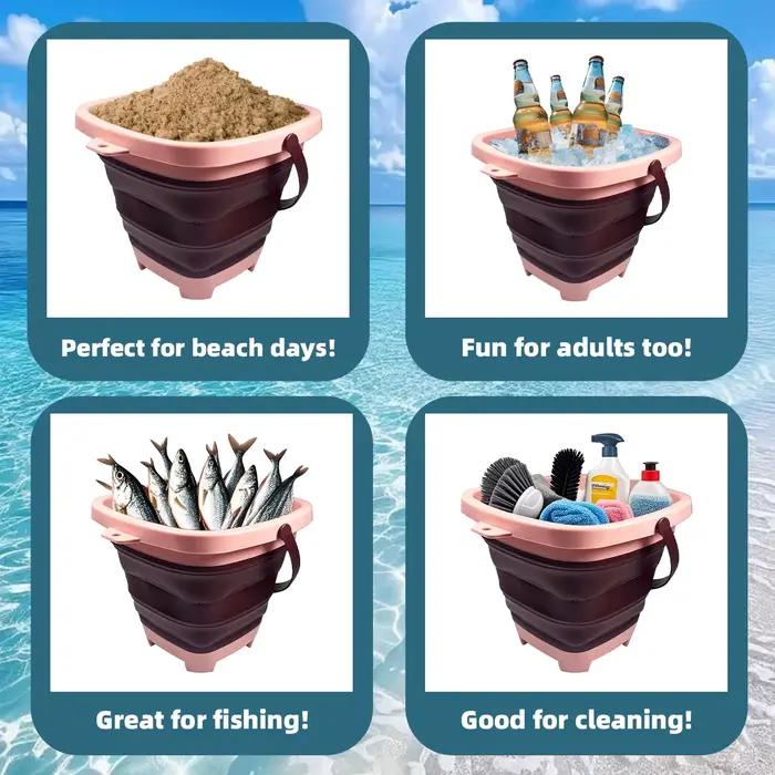 Jouet de sable de plage pour enfants, petit seau d'eau extensible avec fonctions multiples et portabilité, adapté au sable pour bébé