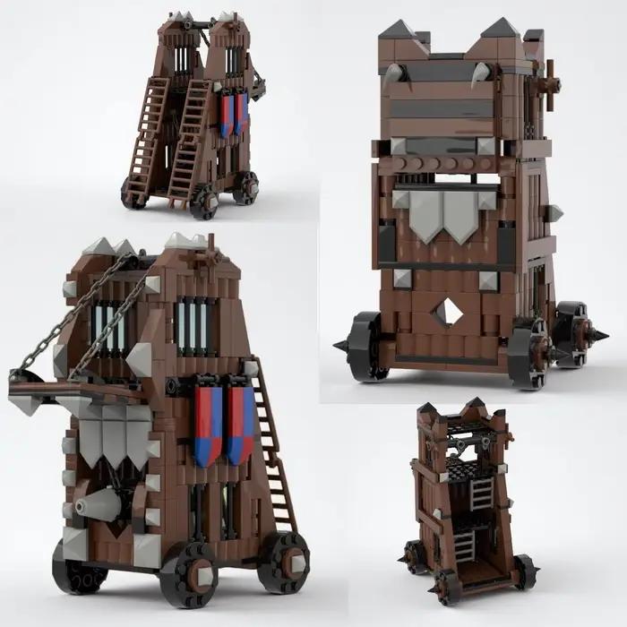 Ensembles de blocs de construction, modèles de blocs de construction de la Tour de siège et de la Tour de surveillance, jouets de construction pour garçons, surprises cadeaux de vacances