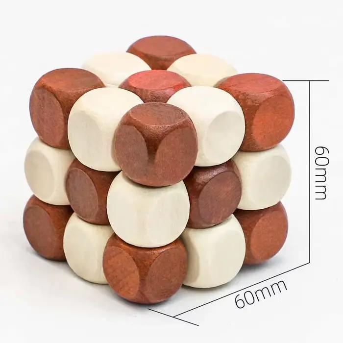 Cube torsadé en bois, Puzzle IQ